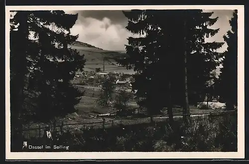 AK Dassel /Solling, Ortsansicht aus der Ferne
