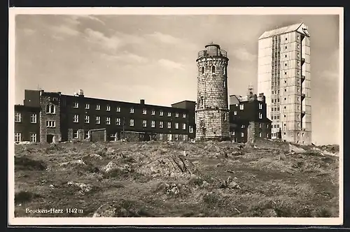 AK Brocken, Brocken-Hotel mit Turm