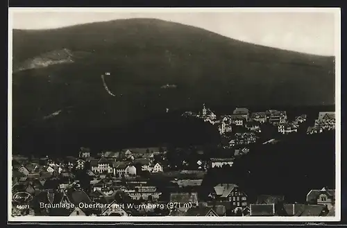 AK Braunlage /Harz, Ortsansicht mit Wurmberg