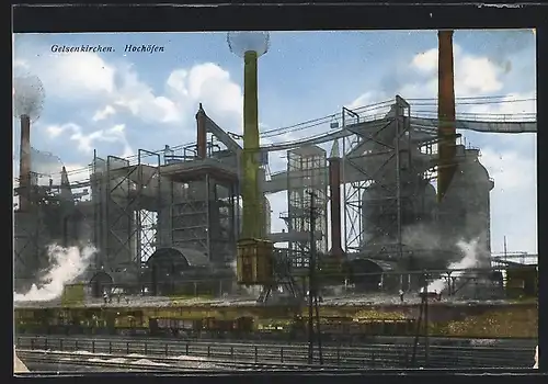 AK Gelsenkirchen, Hochöfen mit Dampf