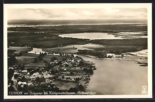 AK Gussow / Dolgensee, Totalansicht, Luftbild