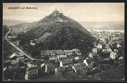 AK Braubach, Teilansicht & Bleihütte mit Marksburg