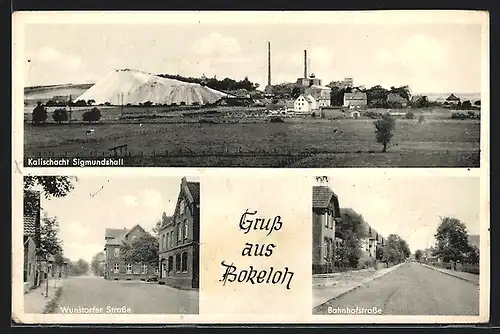 AK Bokeloh, Kalischacht Sigmundshall, Wunstorfer Strasse, Bahnhofstrasse