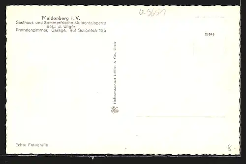 AK Muldenberg i. V., Gasthof Muldentalsperre, Garten, Muldentalsperre Stausee