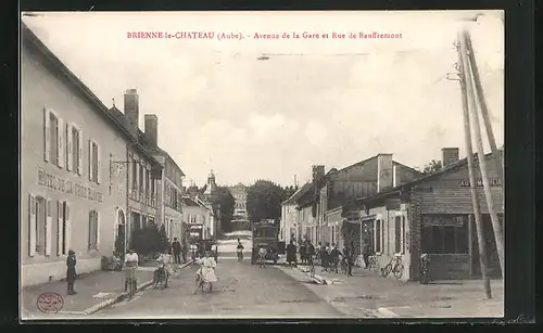 AK Brienne-le-Chateau, Avenue de la Gare et Rue du Bauffremont