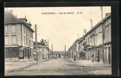 AK Chavanges, Rue du Gillard, Strassenpartie