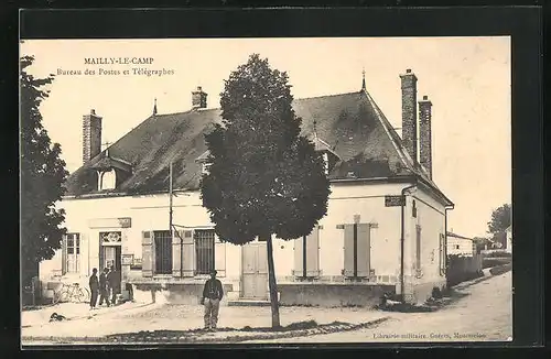 AK Mailly-le-Camp, Bureau des Postes et Télégraphes