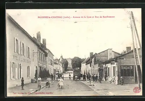 AK Brienne-le-Chateau, Avenue de la Gare et Rue de Bauffremont