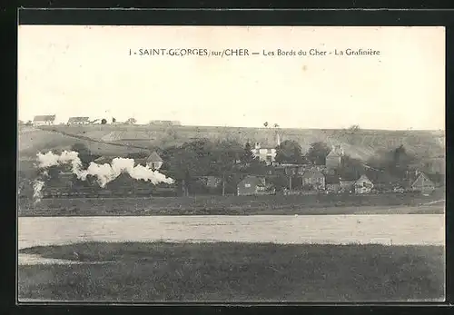 AK Saint-Georges-sur-Cher, Les Bords du Cher, La Grafiniére