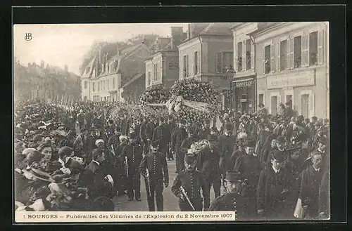 AK Bourges, Funérailles des Victimes de l`Explosion 1902