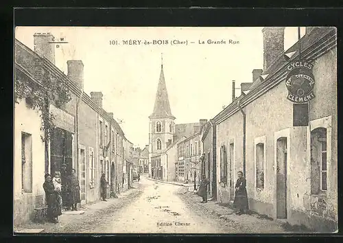 AK Méry-es-Bois, la Grande Rue