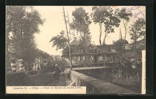 AK Objat, Pont et Entrée du Jardin public