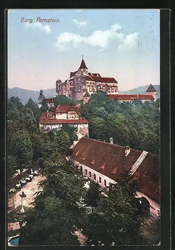 AK Pernstyn / Pernstein, Hrad, Blick zur Burg