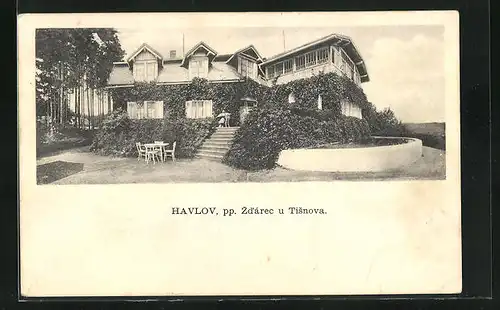 AK Zdarec-Havlov, Blick auf ein Gasthaus