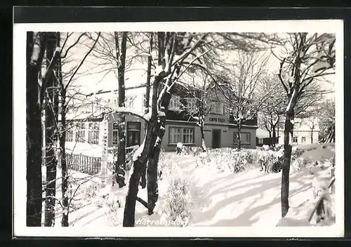 AK Harrachsdorf, Cafe Tilly im Schnee