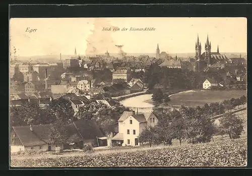 AK Eger, Panoramablick von der Bismarckhöhe