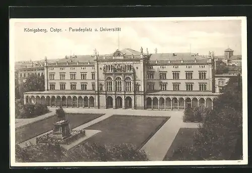 AK Königsberg, Paradeplatz und Universität