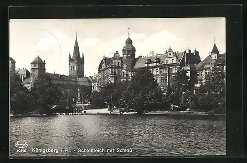 AK Königsberg, Schlossteich mit Schloss
