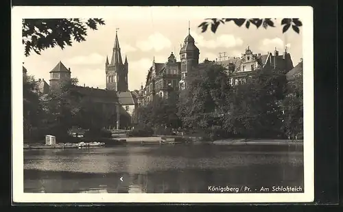 AK Königsberg, Schloss vom Schlossteich aus gesehen