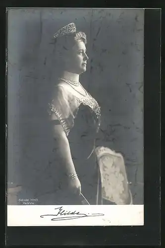 AK Grossherzogin Hilda von Baden mit Diadem