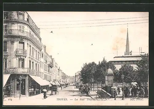 AK Troyes, La Rue Thiers