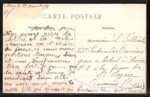 AK Méry-sur-Seine, École des Garcons