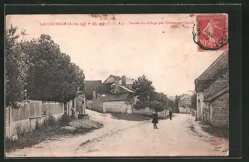 AK Landreville, Entrée du village par Celles-sur-Ource