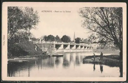 AK Auxonne, Pont sur la Saone