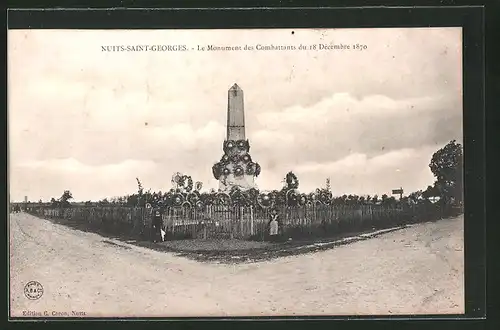 AK Nuits-Saint-Georges, Le Monument des Combattants du 1870