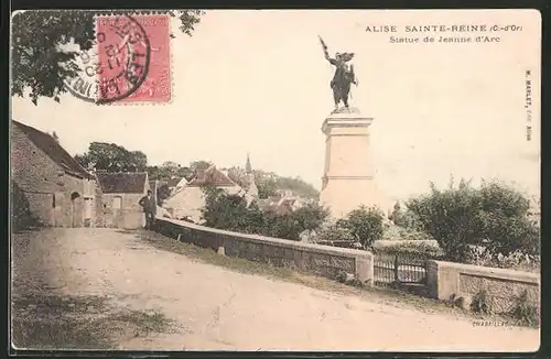 AK Alise Sainte-Reine, Statue de Jeanne d`Arc