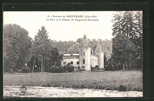 AK Nogent-les-Montbard, Le Parc et le Chateau