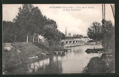 AK Auxonne, Port de la Scierie et Pont de France