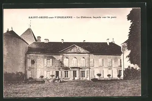 AK Saint-Seine-sur-Vingeanne, Le Château, facade sur le parc