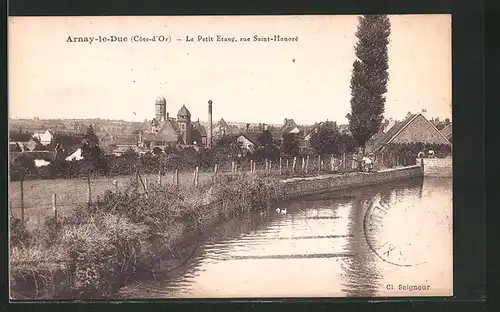 AK Arnay-le-Duc, Le Petit Etang, rue Saint-Honoré