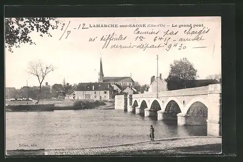 AK Lamarche-sur-Saone, Le Grand pont