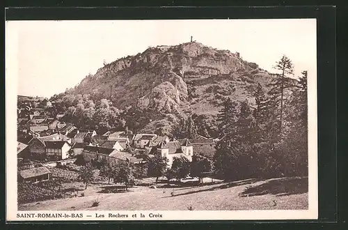 AK Saint-Romain-le-Bas, les Rochers et la Croix