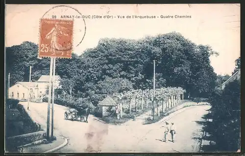 AK Arnay-le-Duc, Vue de l'Arquebuse, Quatre Chemins