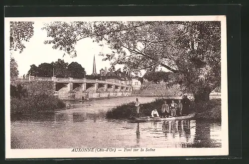 AK Auxonne, Pont sur la Saone