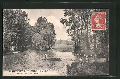 AK Montigny-sur-Aube, L`Aube, coin de Prairie