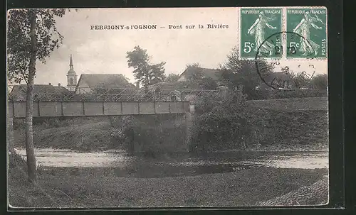AK Perrigny-s-l`Ognon, Pont sur la Rivière