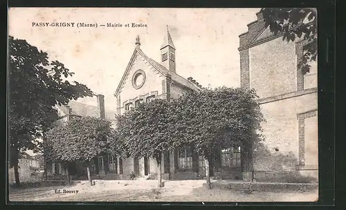 AK Passy-Grigny, Mairie et Ecoles