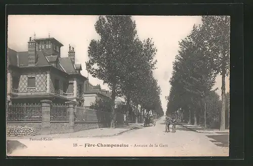 AK Fère-Champenoise, Avenue de la Gare