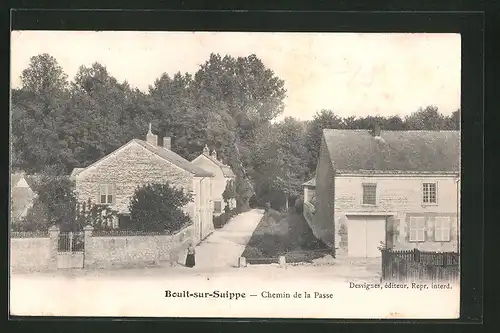 AK Boult-sur-Suippe, Chemin de la Passe