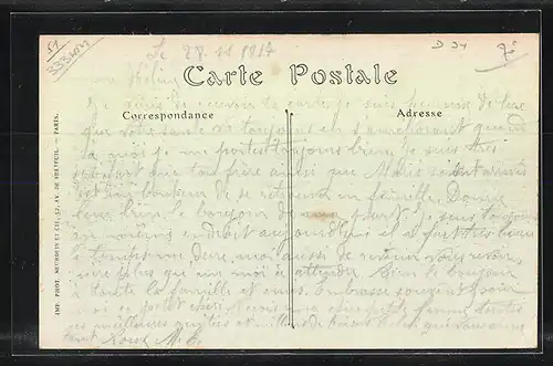 AK Saint-Etienne-au-Temple, Blick entlang der Dorfstrasse