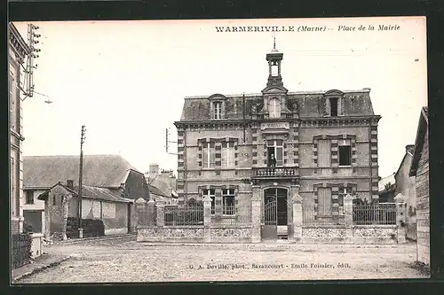 AK Warmeriville, Place de la Mairie