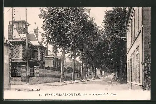 AK Fère-Champenoise, Avenue de la Gare
