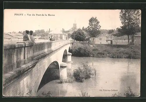 AK Pogny, Vue due Pont de la Marne