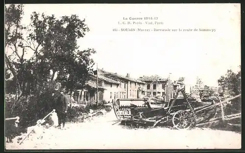 AK Souain, Barricade sur la route de Sommepy