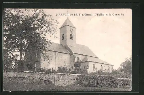 AK Mareuil-en-Brie, L`Église et le Cimetière