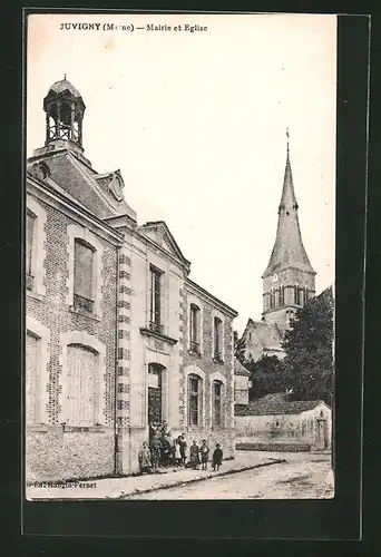 AK Juvigny, Mairie et Eglise